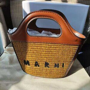 Womens MARNI Popular raffia basket bag